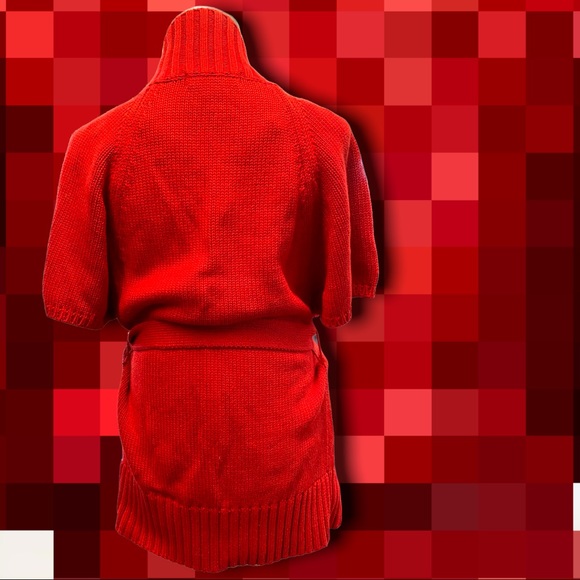 Michael Kors womens sweater kimono cardigan belted red LIKE NEW size Small - Picture 3 of 5
